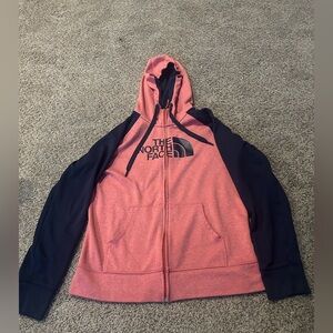 The North Face Coral and Navy Hoodie
